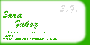 sara fuksz business card
